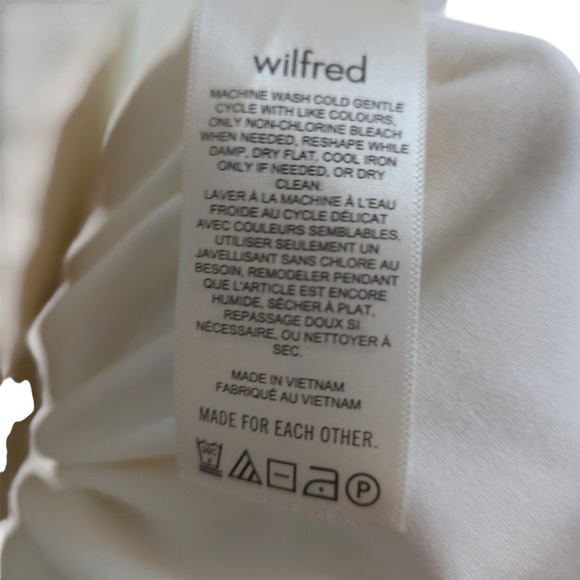 Wilfred Fortune Tie Front Midi Dress Cream‎ M ECOVERO Soft Drape Side Slits Midi - Picture 10 of 12